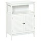 image 1 of kleankin Wooden Bathroom Floor Cabinet with Door Corner Storage Oragnizer White