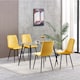 image 2 of Dining Chairs Velvet Fabric Lexi Set of 4 Yellow by MCC