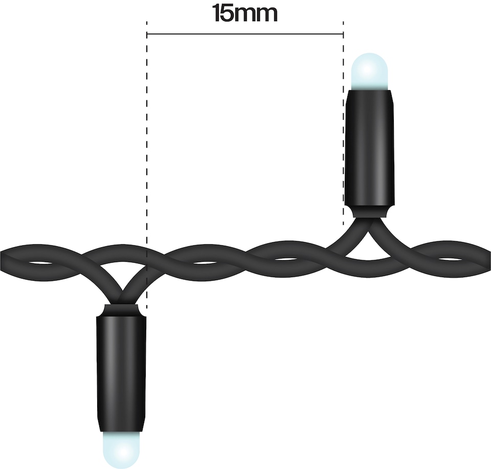 image 1 of Cluster Lights Black Rubber IP65 Cool White 45M