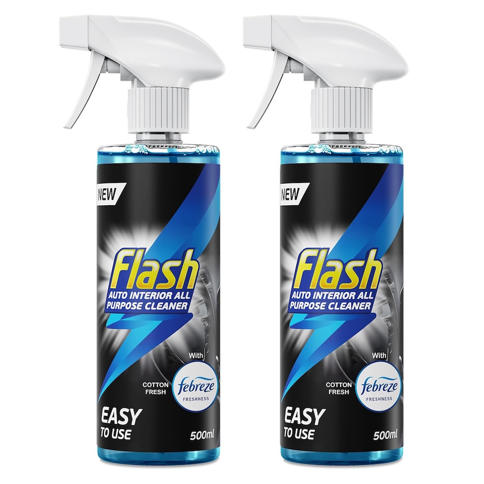 image 1 of Flash Car Care All-Purpose Interior Cleaner - Febreze Cotton Fresh Scent 2 x 500ml