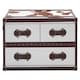 image 1 of Interiors By Premier Brown And White Genuine Cowhide Coffee Table,Rectangular Table With 3 Aluminium Plated Drawers,Center Table Brown
