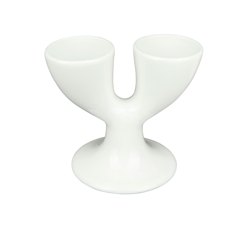 image 1 of KitchenCraft White Porcelain Double Egg Cup