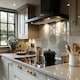 image 2 of Three Hanging Christmas Baubles Dining Splash Back | White