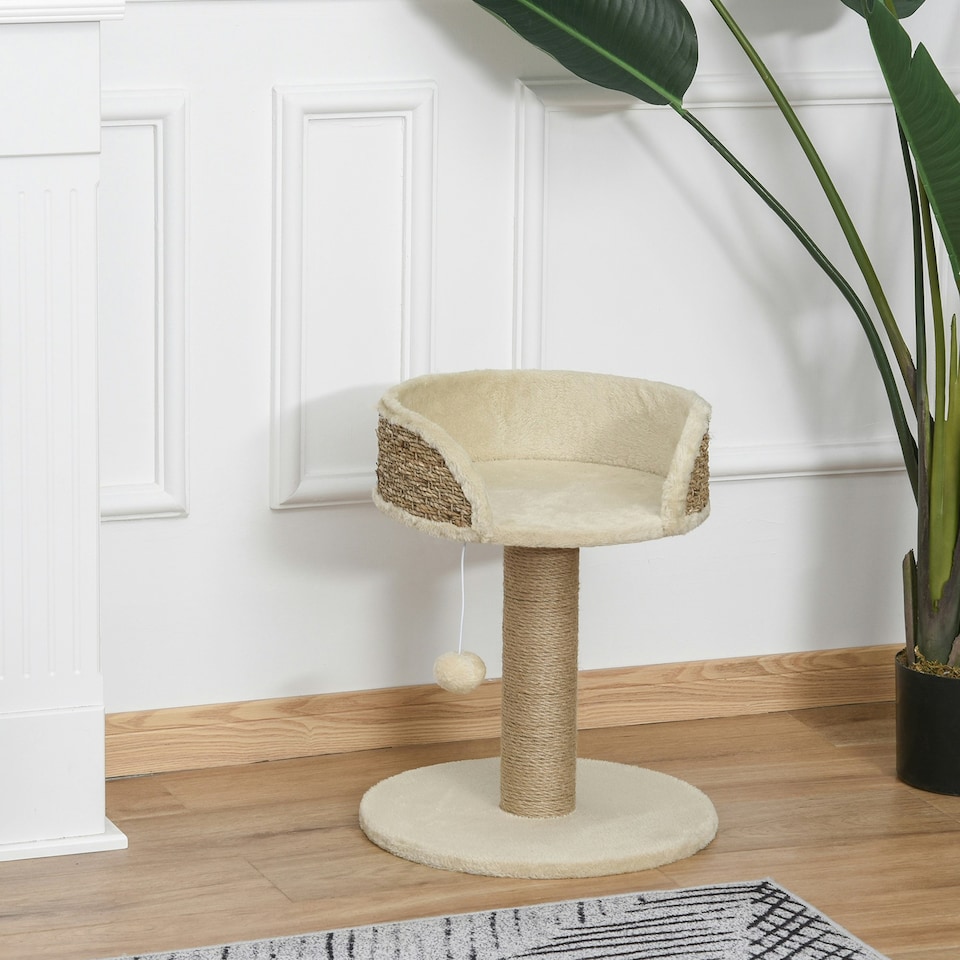 image 1 of PawHut Cat Scratching Post Activity Centre for Kitten Under 4kg Beige