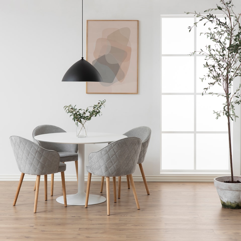 image 1 of Ibiza Round Dining Table with White Top and White Base