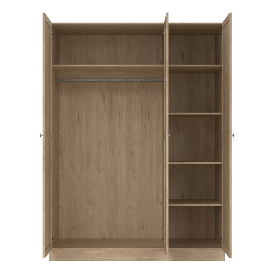 image 1 of Brande Wardrobe with 3 Frame Doors in Jackson Hickory Oak