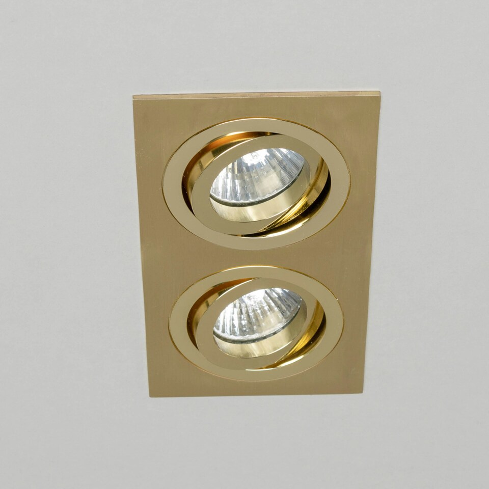 image 1 of BHS Faina 2 Light Adjustable Double Recessed Spotlight | Gold | Brass | 1