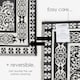 image 5 of Homescapes Outdoor Rug Luxury Waterproof Reversible, For Garden, Motif | Black | Black and White
