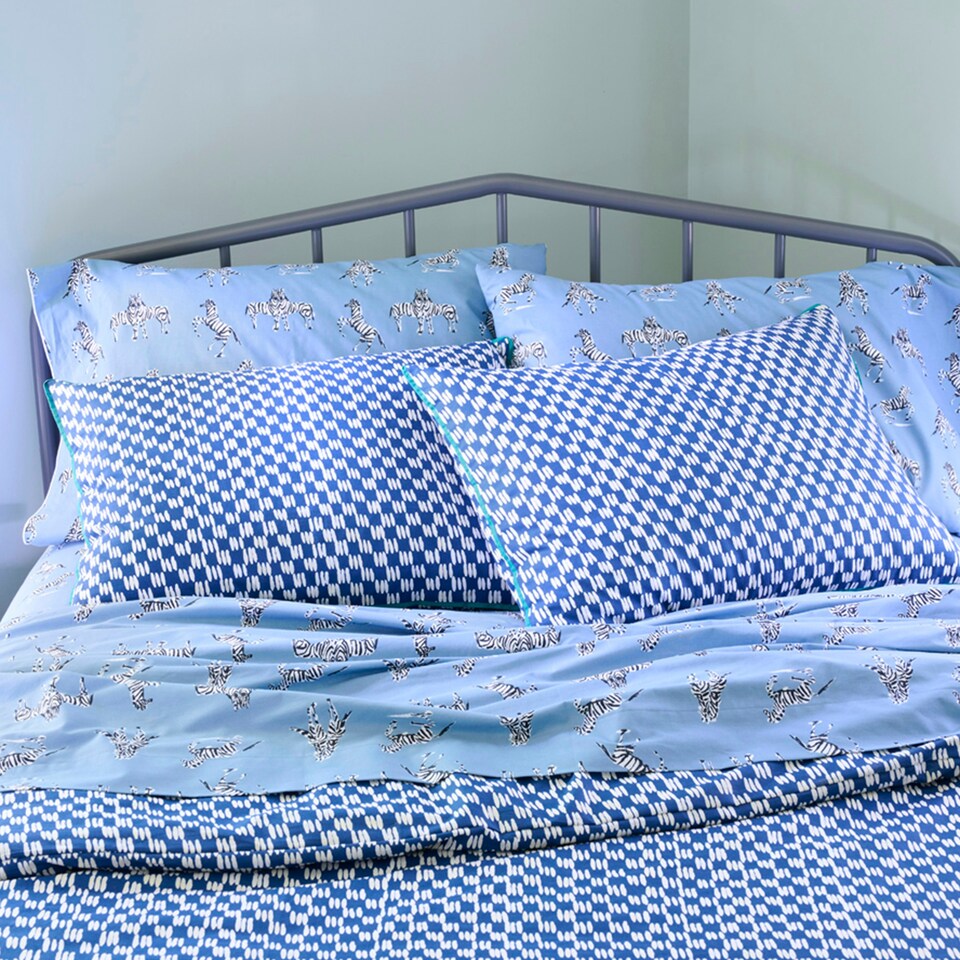 image 1 of Martex Check and Zebra Bedding Set Single Multi | Single