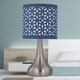 image 6 of Set of 2 Romana - Brushed Chrome Touch Operated Table Lamps Bedside Lights Navy Blue Laser Cut Shade Silver | Blue