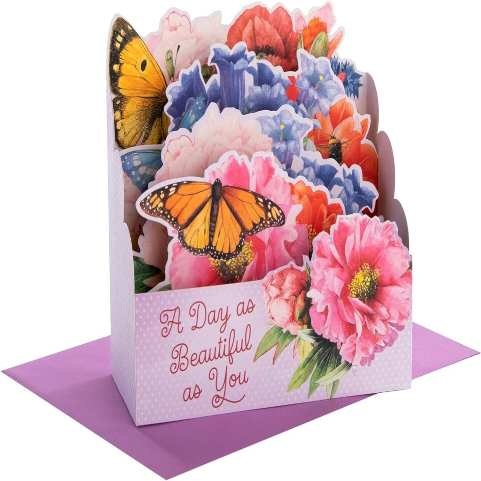 image 1 of Marjolein Bastin 3D Pop-Up Flowers Design Paper Wonder Any Occasion Card