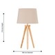 image 5 of Set of 2 Light Oak Table Lamp or Bedside Lights with Natural Shades | Brown | Brown | Large | 2