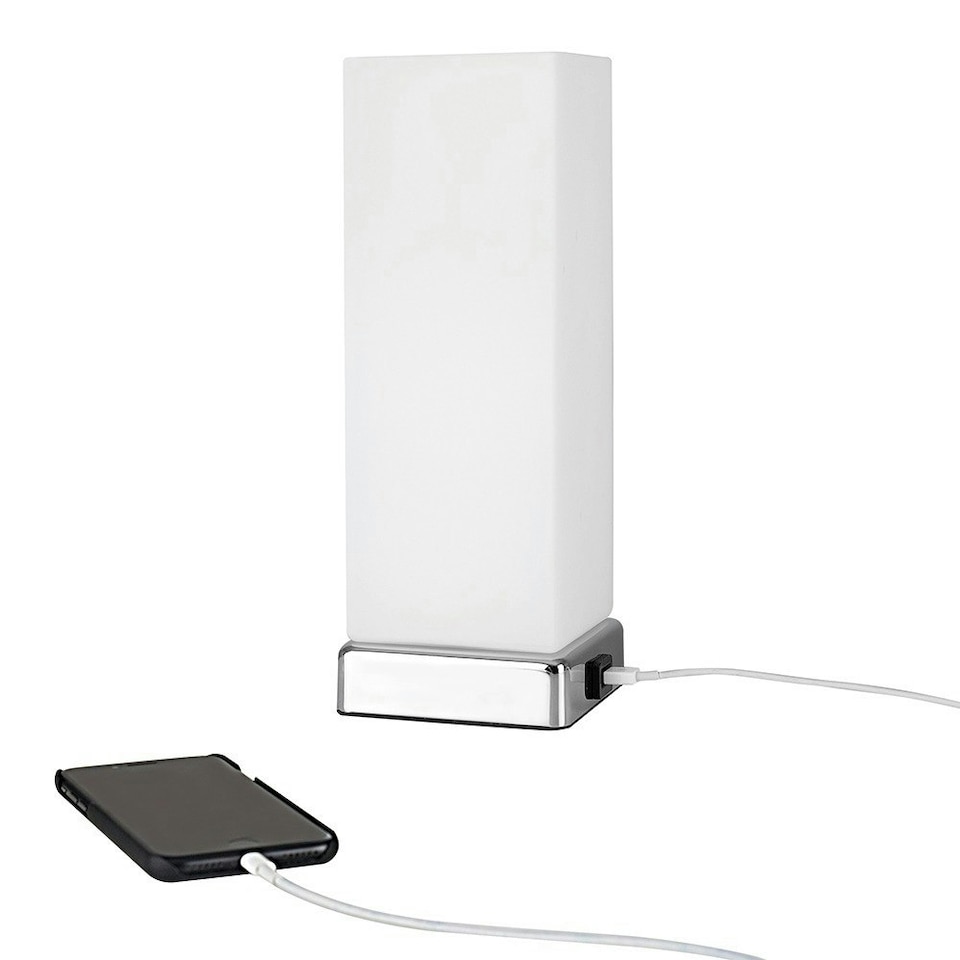 image 1 of ValueLights Lazio Pair of Silver Table Lamp Touch On/Off White