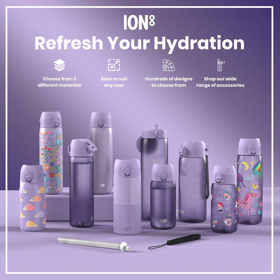 image 1 of Leak Proof 1 Litre Water Bottle, BPA Free, 1000ml (32oz) | Blue | Blue & Pink | 1L