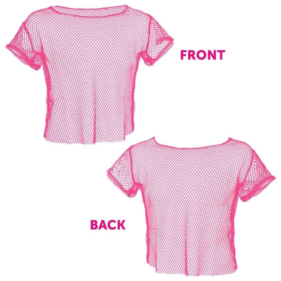 image 1 of Pink 80s Mesh top Pink | XL