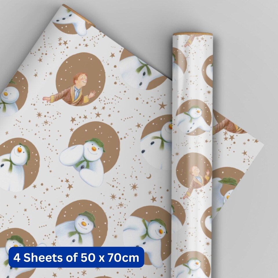 image 1 of The Snowman Christmas 4 Sheets & 4 Tags Gift Wrap