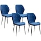 image 1 of HOMCOM Modern Style Kitchen Chairs Set of 4 with Velvet Upholstered, Dark Blue