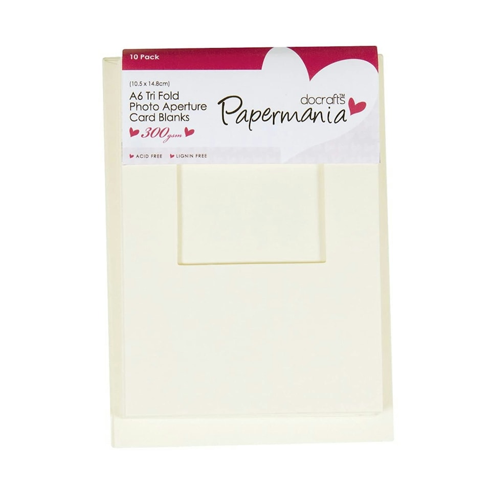 A6 Aperture Cards/Envelopes Tri Fold Window (10pk, 300gsm) - Cream N/A | One Size