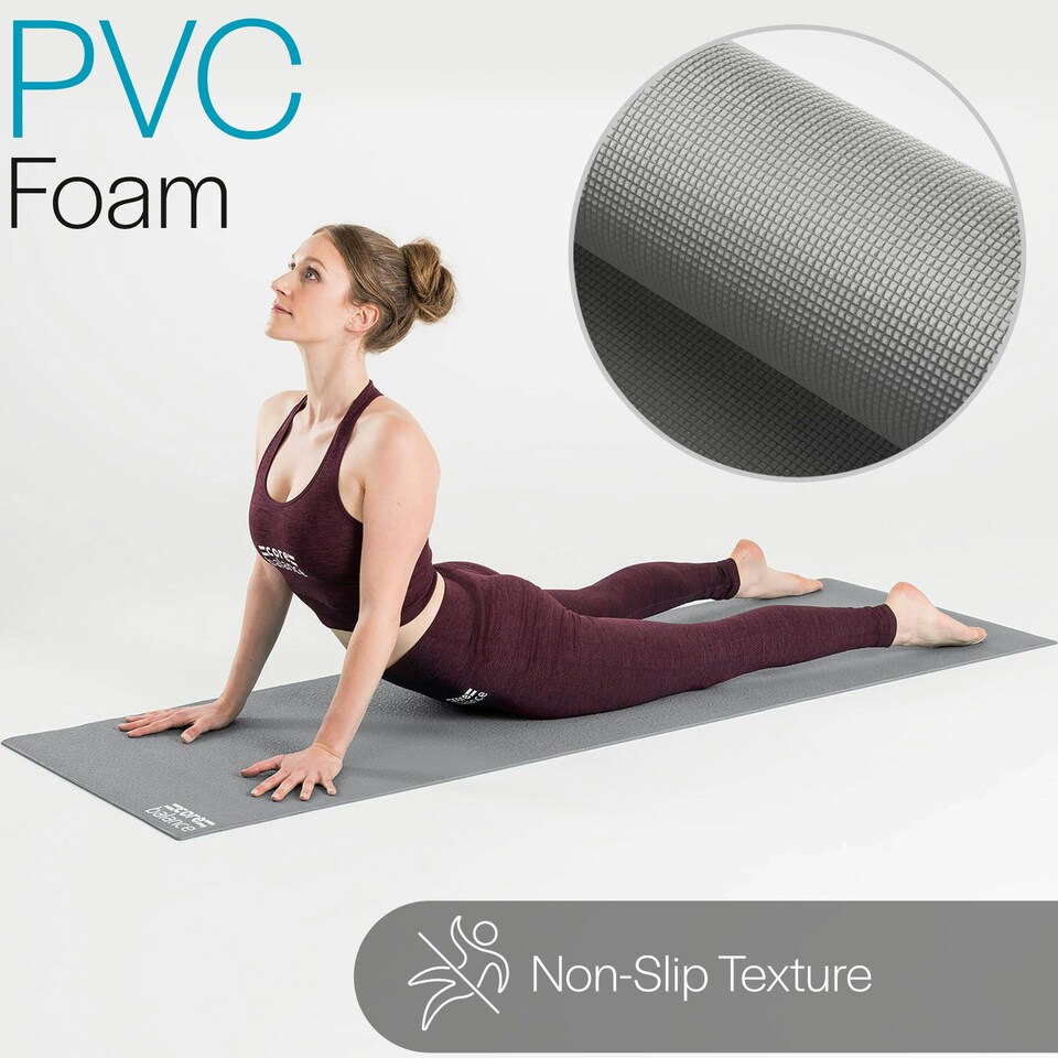 image 1 of Non Slip Yoga Mat (6mm Thick) - Grey