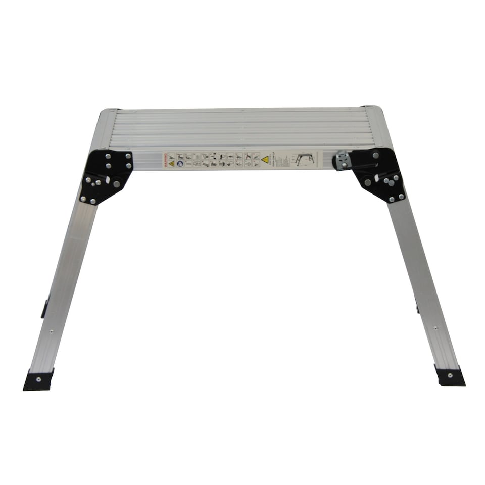 image 1 of 150kg Folding Aluminium Work Platform Step Up Bench Ladder EN131 | Silver