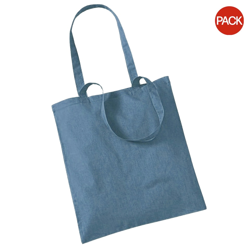 image 1 of Westford Mill Promo Bag For Life - 10 Litres (Pack Of 2) - Airforce Blue - One Size | Blue