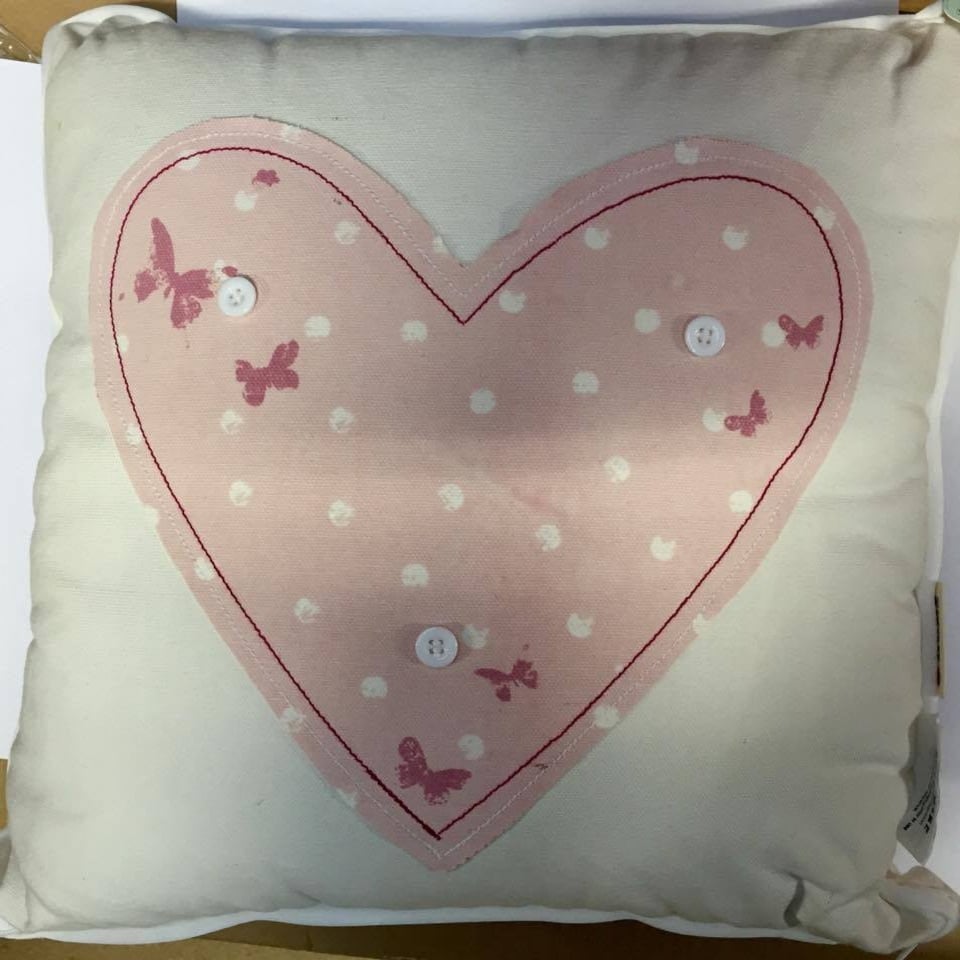 image 1 of Heart Floral Design Pillow Cushion