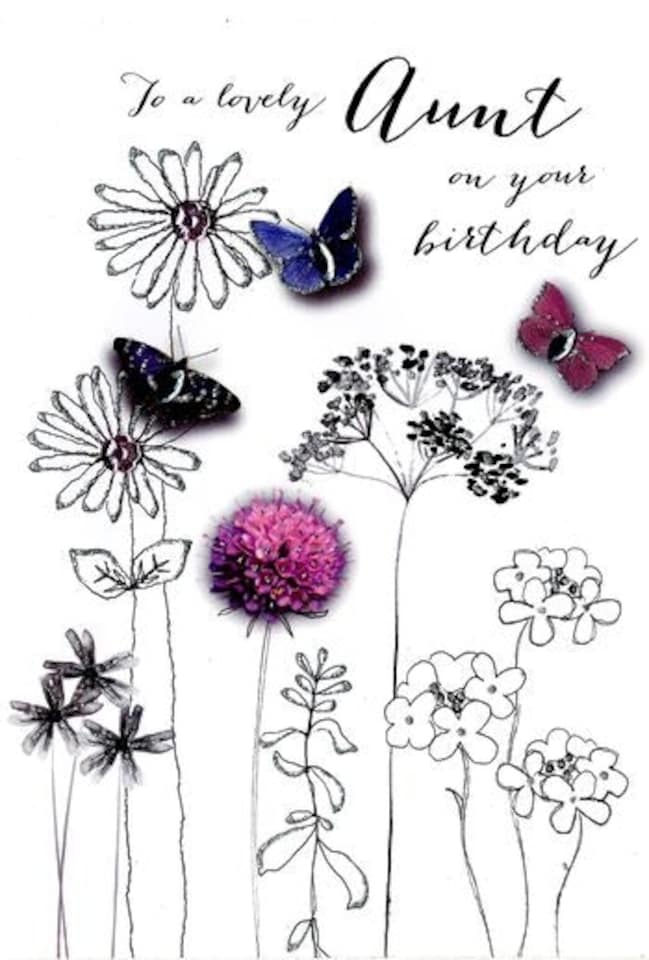 Lovely Aunt Birthday Embellished Greeting Card Joie De Vivre Range Cards