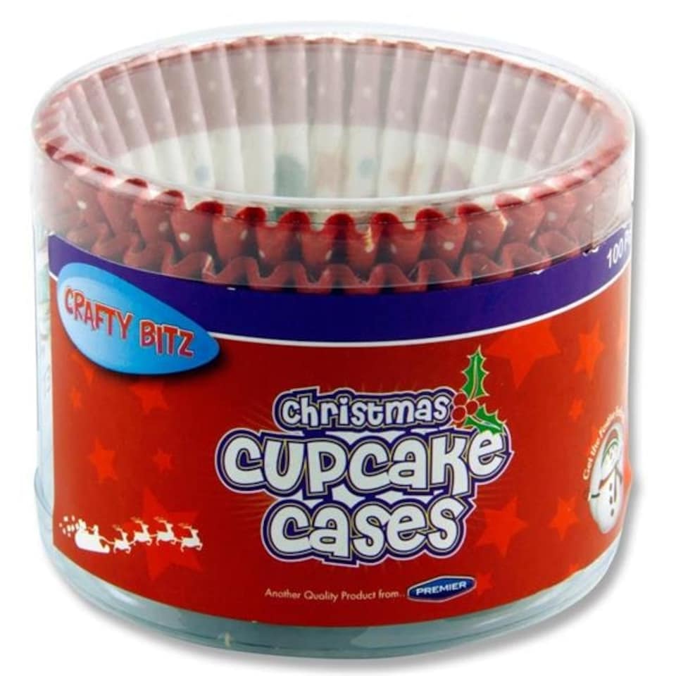 image 1 of Tub of 100 Christmas Cupcake Cases by Crafty Bitz