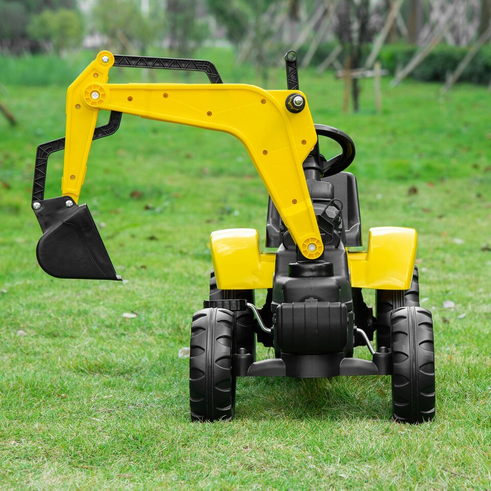 image 1 of HOMCOM Kids Ride on Digger Pedal Go Kart Play Construction Car for 3 - 6 Years