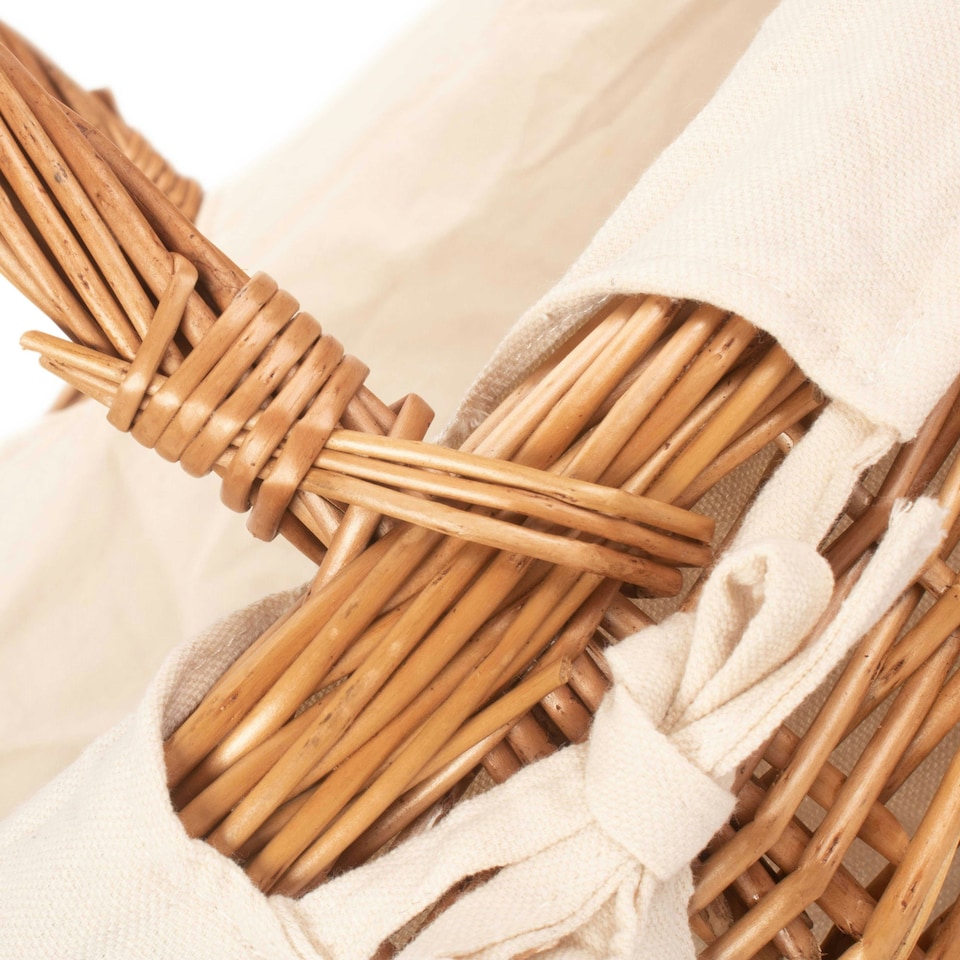 image 1 of Deluxe Wicker Shopping Basket White | White | L
