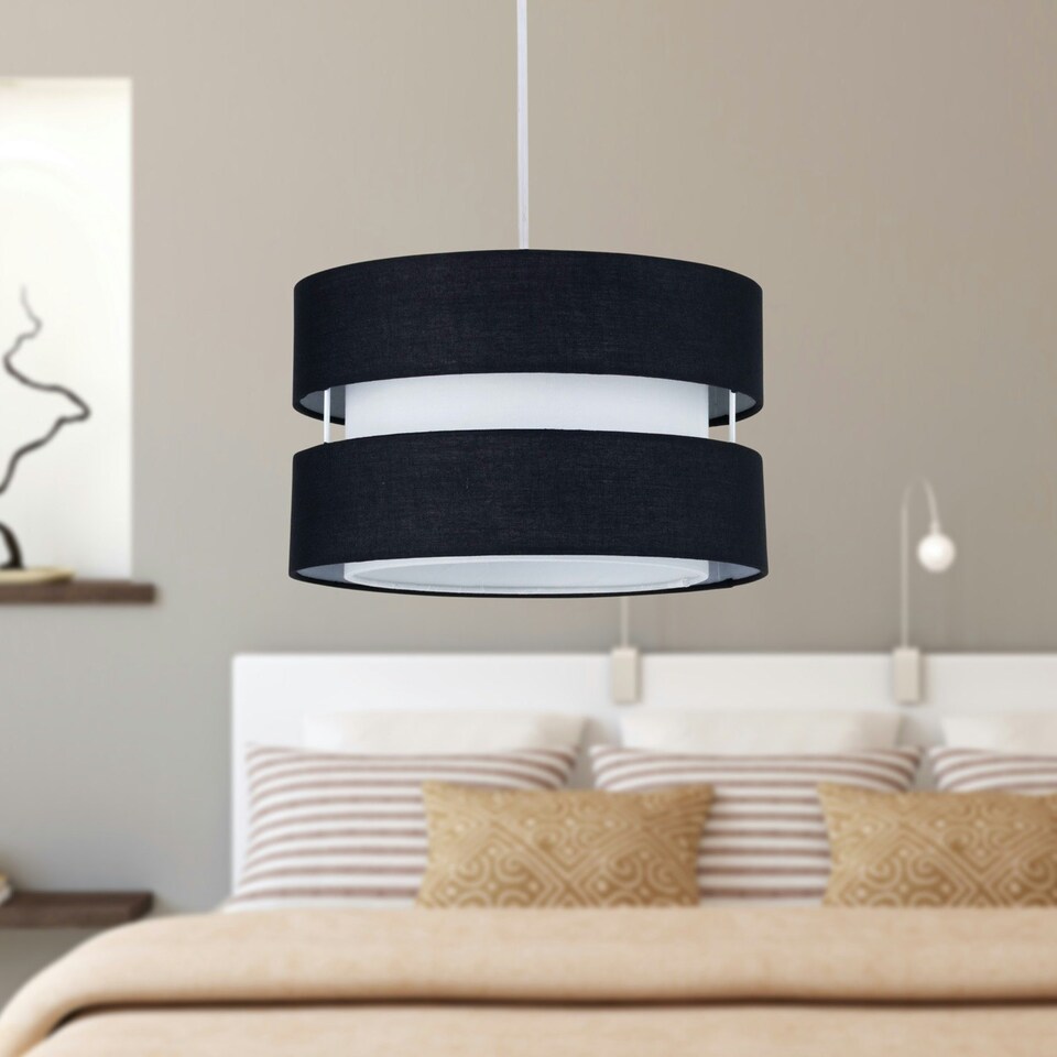 image 1 of Set of 2 Benni - Black 26cm Pendant Shades Black