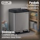 image 9 of 30L Stainless Steel Double Compartment Pedal Kitchen Waste Bin | Silver
