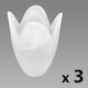 image 2 of ValueLights 3 Pack Frosted Marble Effect Glass Tulip Replacement Shades | White