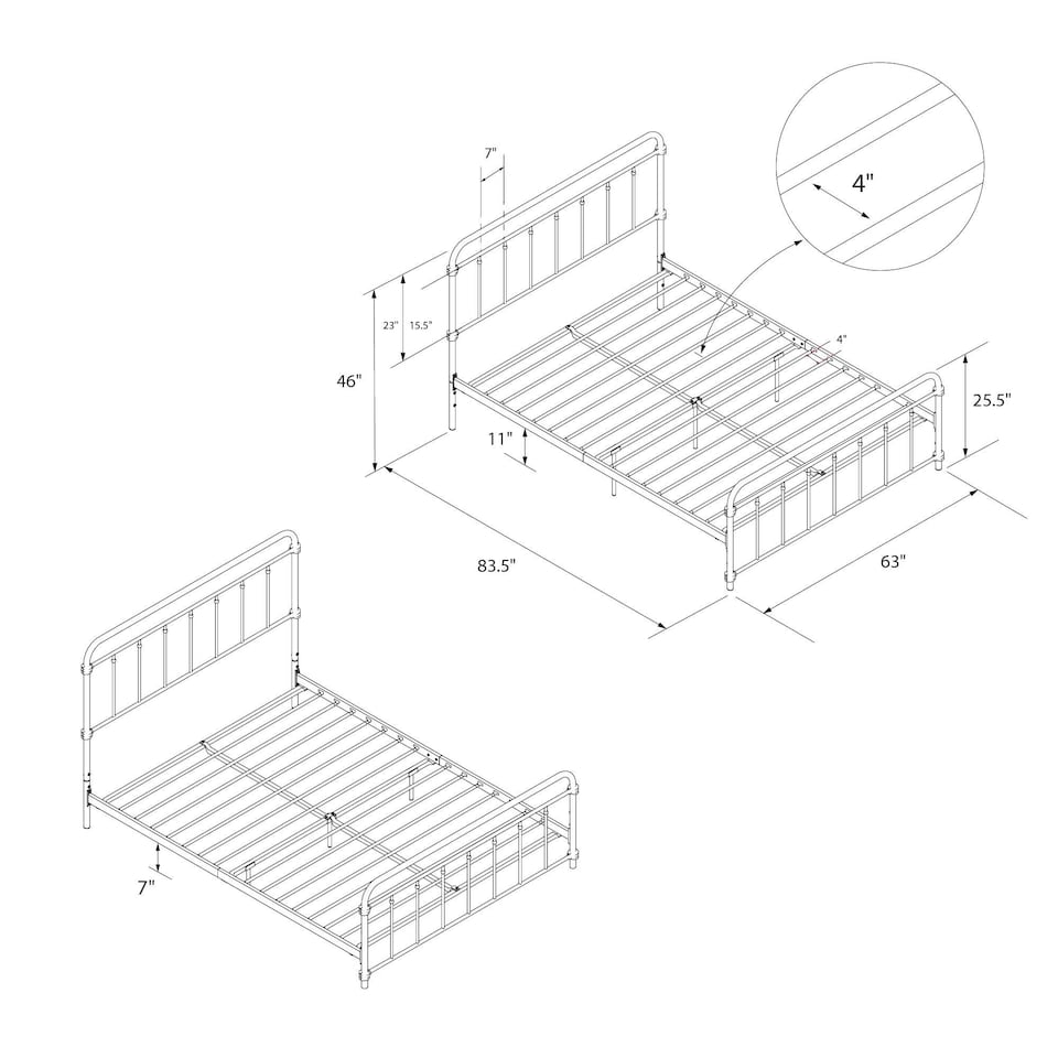 image 1 of Wallace Metal Bed Bronze Look, King