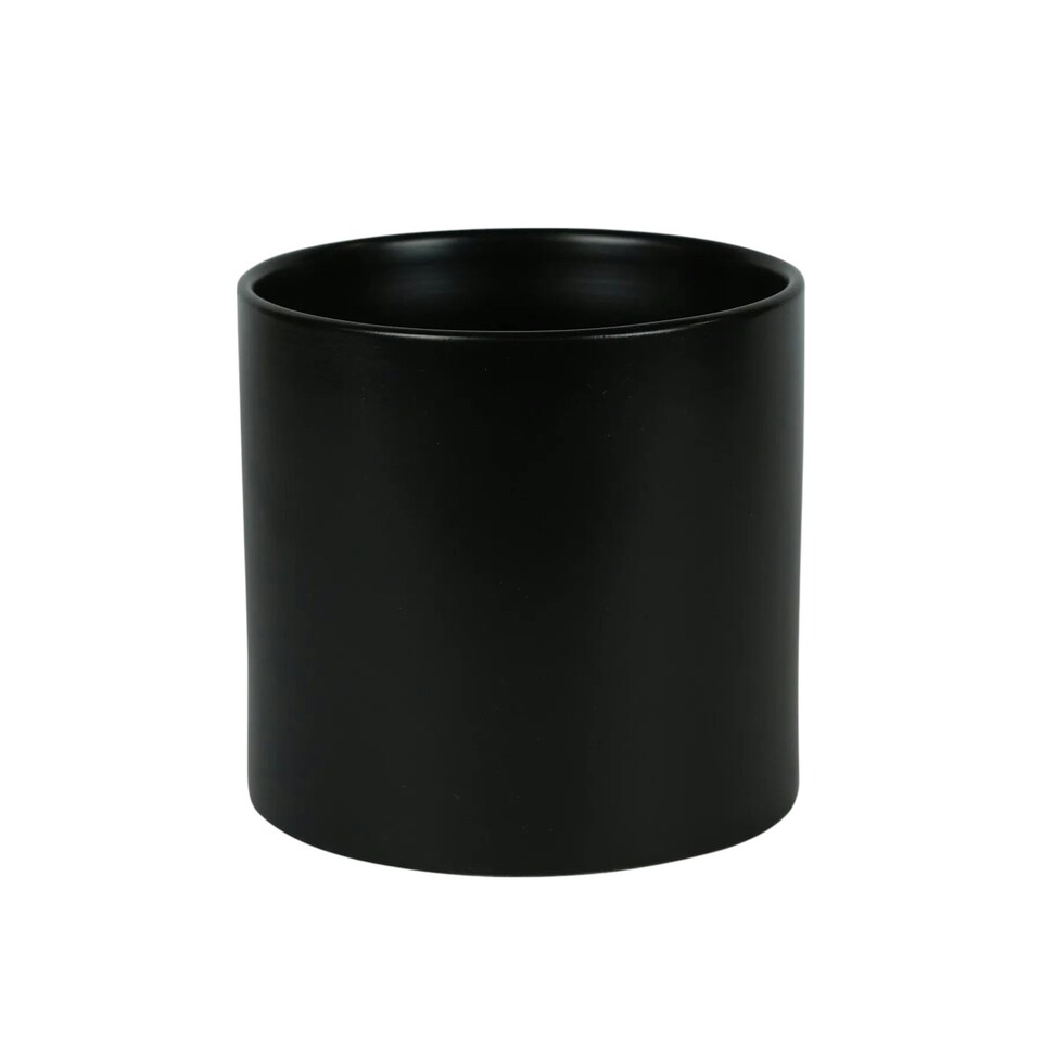 image 1 of Minimalist Matte Black Ceramic Indoor Plant Pot H15 x W15.5cm Black