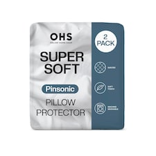 OHS 2 x Pinsonic Quilted Soft Touch Cushion Cover Pillow Protector, 48x74cm - White