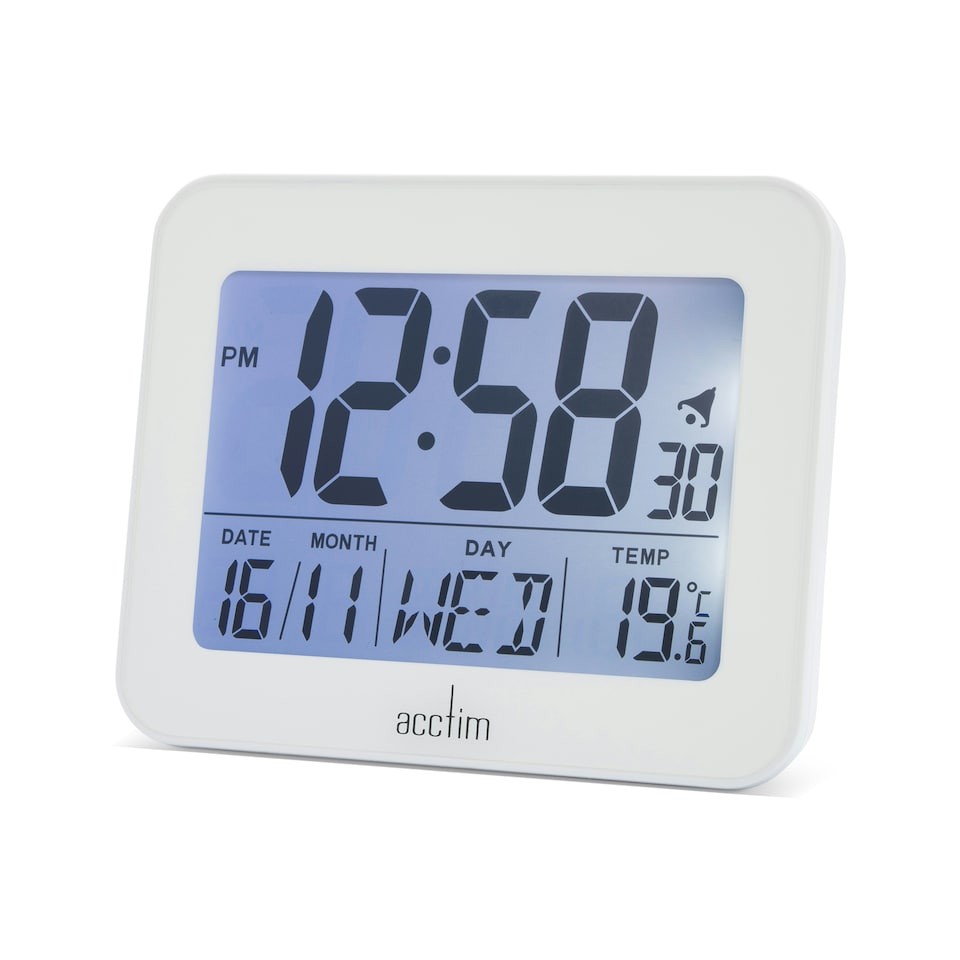 image 1 of Acctim Otto Superbrite® Digital Bedside Alarm Clock White