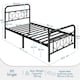 image 3 of Yaheetech 3ft Single Vintage Metal Bed Frame with Diamond Pattern Headboard Black