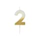 image 2 of Gold Ombre Number '2' Celebration Candle