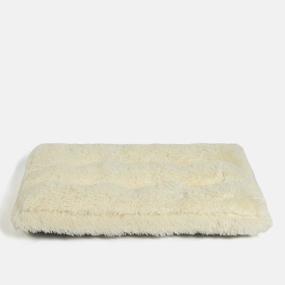 image 1 of OHS Soft Cosy Warm Fluffy Pet Dog Cat Large Cushioned Plump Plush Mat, 80x60cm Cream | L
