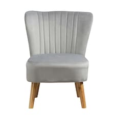 Arezza Velvet Accent Chair - Silver