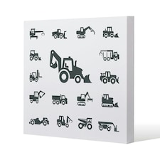 Construction equipment (Canvas Print) 77 x 77 x 4cm
