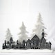 image 6 of Christmas Village Scene Winter Wonderland Glitter Foam Snow Covered Finish Table Decoration, Grey