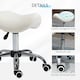 image 6 of HOMCOM Cosmetic Stool 360 Rotate Height Adjustable Salon Massage Spa Chair Hydraulic Rolling Faux Leather Saddle Stool Mobility, Cream