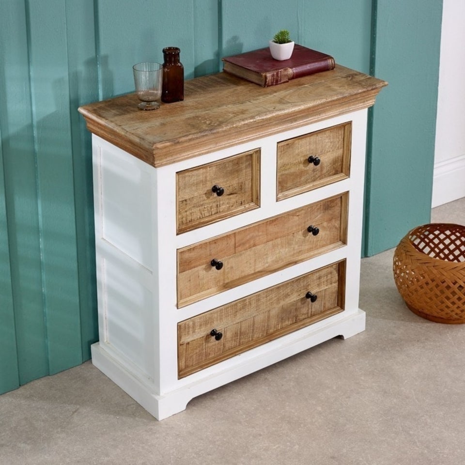 image 1 of Alfie 4 Chest of Drawers - Mango Wood - L35 x W80 x H80 cm