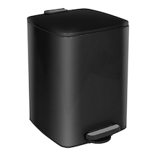 Harbour Housewares Square Stainless Steel Kitchen Pedal Bin - 20L | Black | Black | One Size