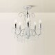 image 4 of ValueLights 5 Way Silver Chrome Ceiling Light Chandelier With Lead Crystal Droplets | Chrome