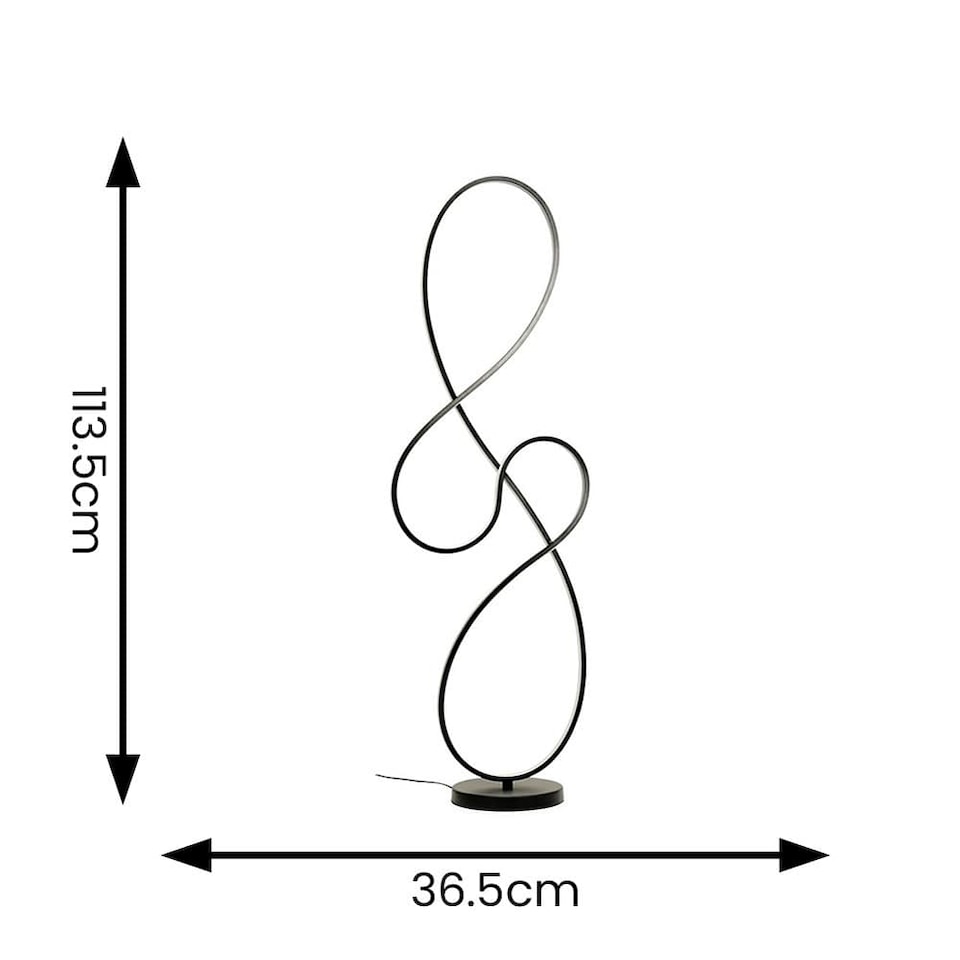 image 1 of ValueLights Infinity Black Swirl Integrated LED Floor Lamp | Black