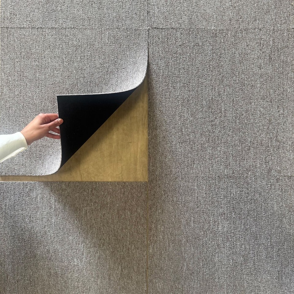 image 1 of Oat 5mm Loop Pile Bitumen Backed Luxury Carpet Tile For Home & Commercial Use, 20 Tiles per pack, Suitable for underfloor heating