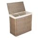 image 1 of Rectangular Partition Laundry Basket | Brown | Brown
